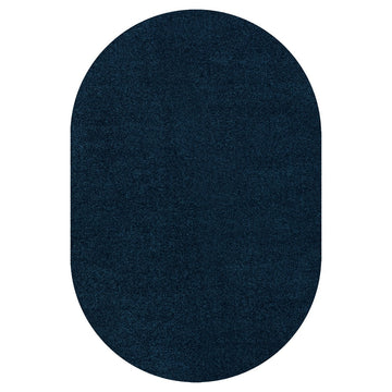 Haze Solid Low-pile Area Rug Navy